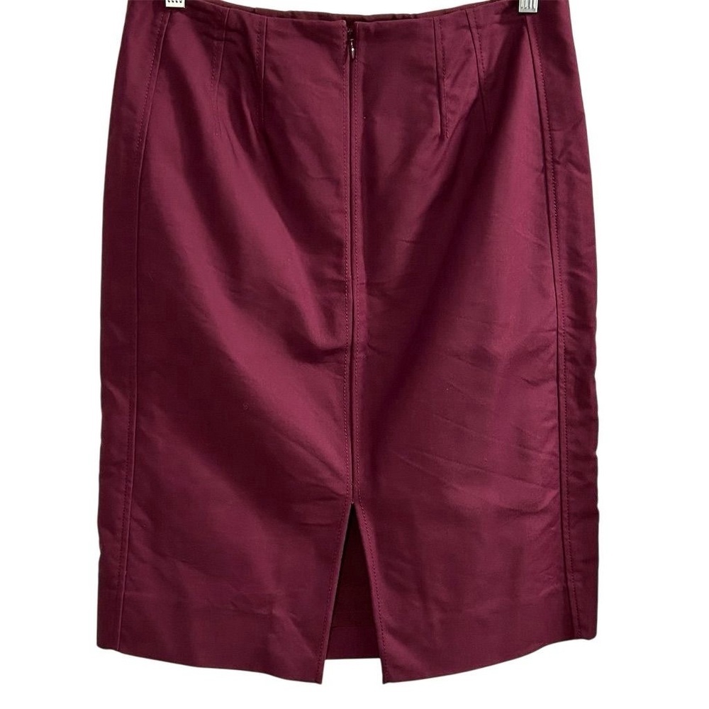 White House Black Market‎ Women's Red Burgundy Pencil Skirt Size 10 Knee Length - Picture 2 of 7